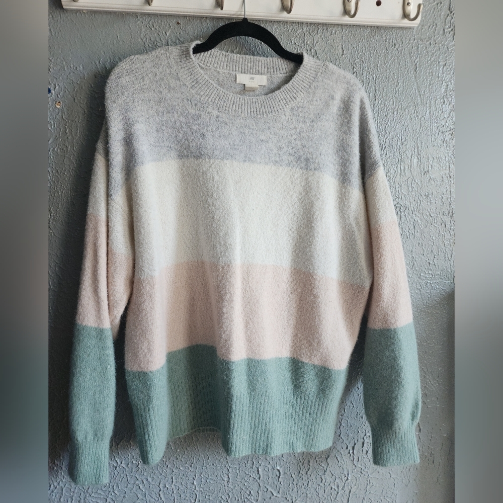L H&M Pastel Striped Sweater